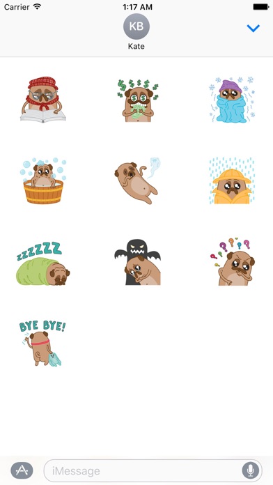 Poog The Cute Pug Dog Stickers screenshot 3