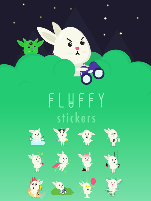 Fluffy - kawaii bunny stickersのおすすめ画像1