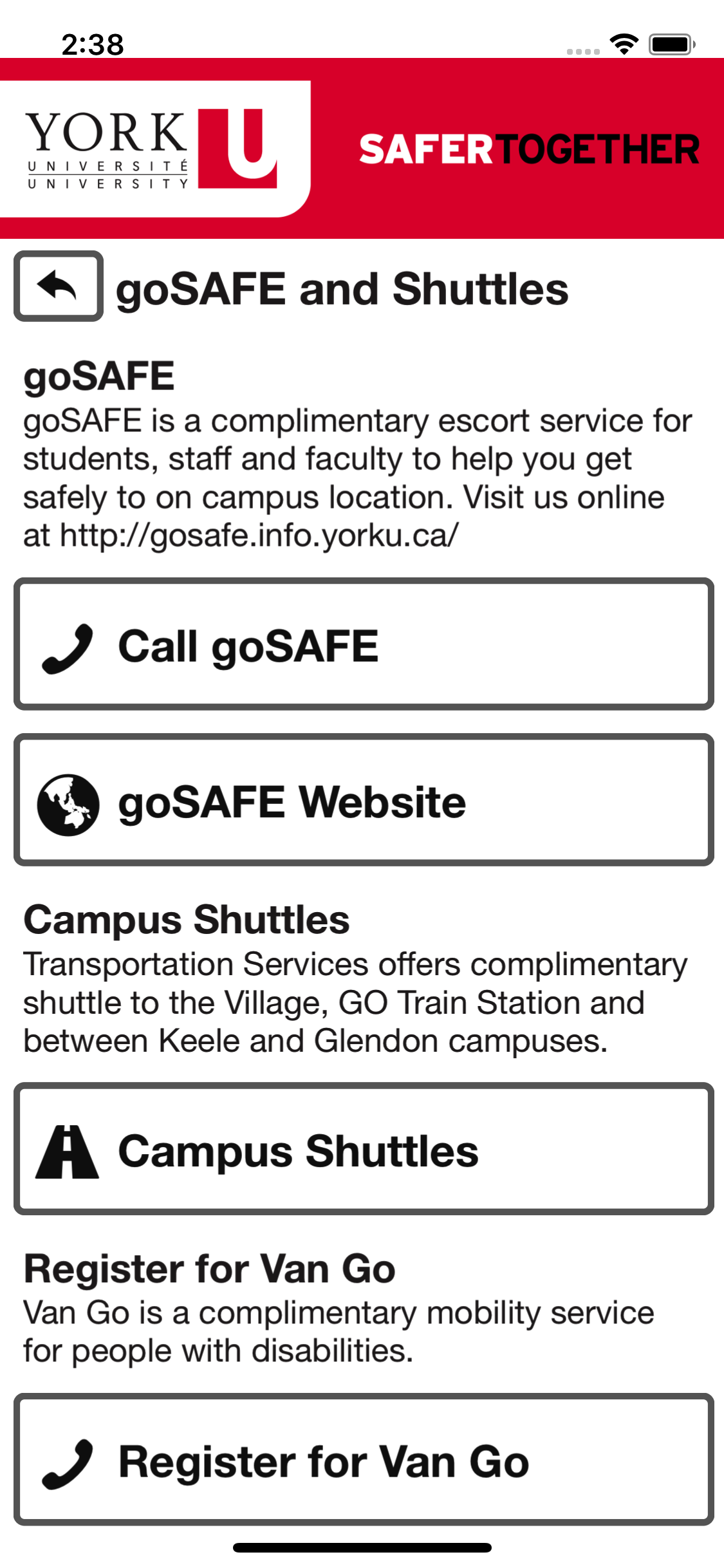 York U Safety