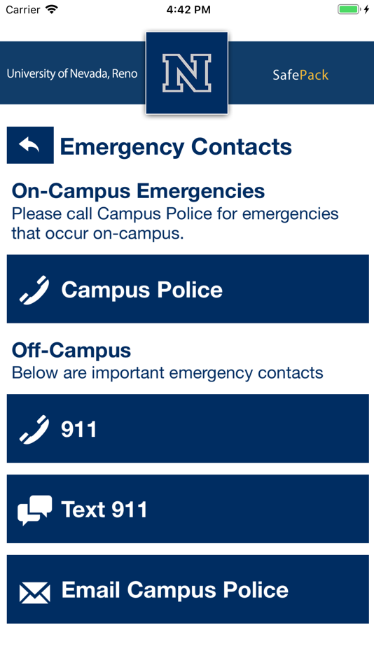 #2. SafePack (iOS) Podle: University of Nevada, Reno