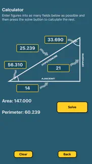 triangle calculator 90° angle iphone screenshot 1