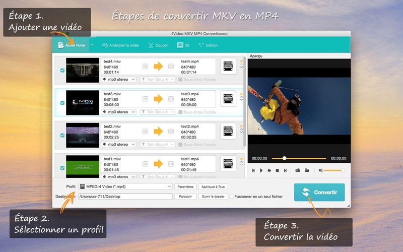 Screenshot #1 pour 4Video MKV MP4 Converter