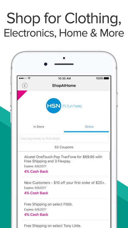ShopAtHome Cash Back & Coupons: Shopping App