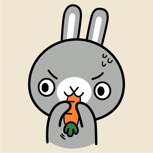 Grey Bunny Animated Stickers