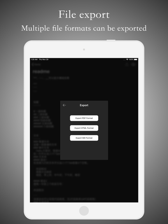 Markdown Notes iPad screenshot