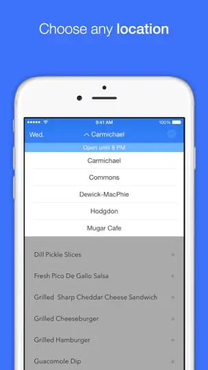 College Menus iPhone Ekran Görüntüsü 2
