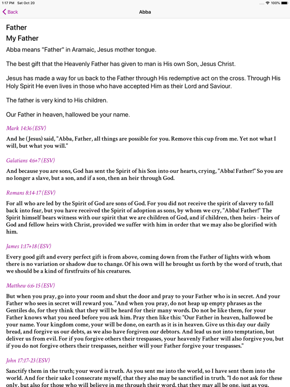 Names of God - OT & NT iPad screenshot 4 - Reference app