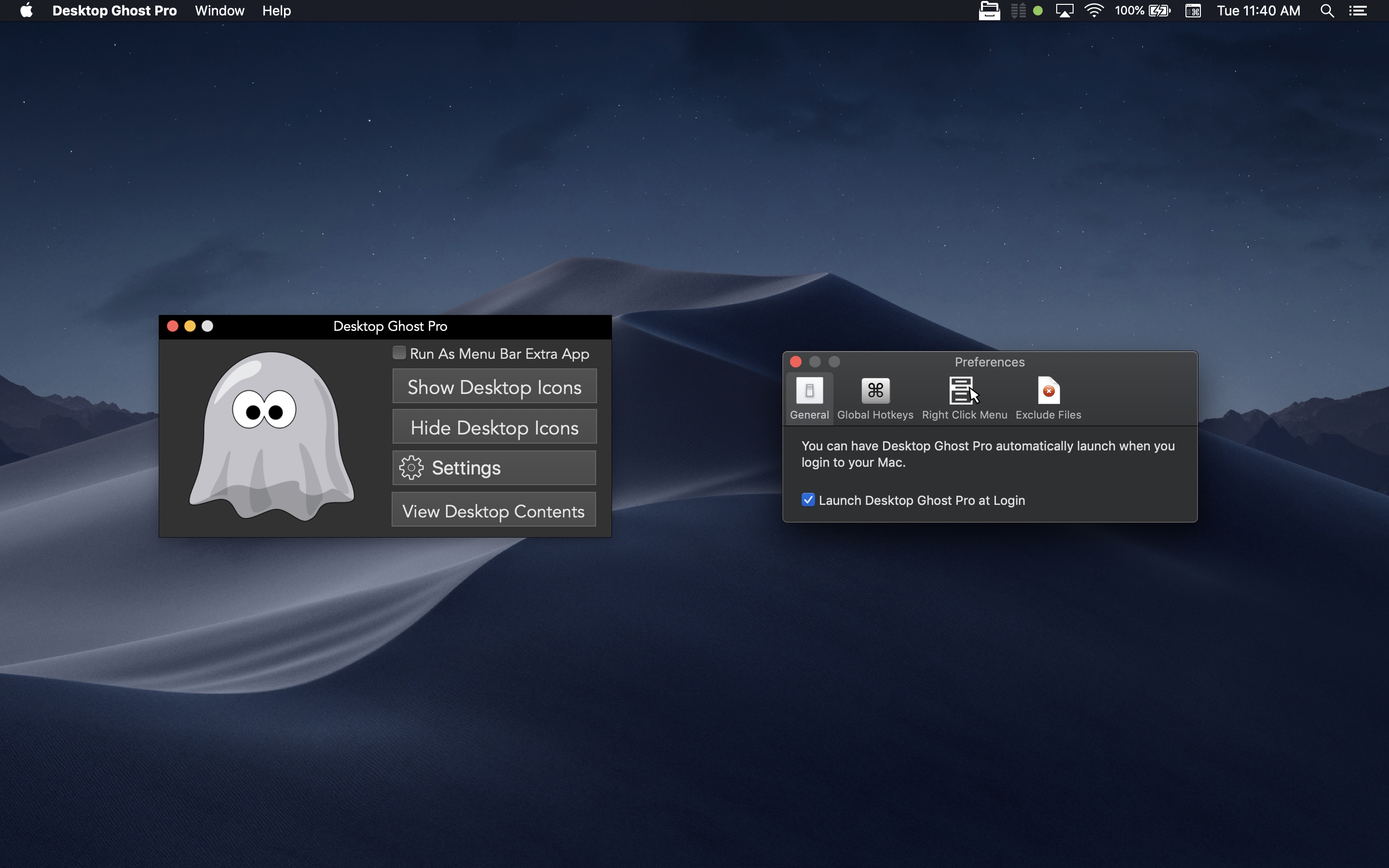 Screenshot do app Desktop Ghost Pro