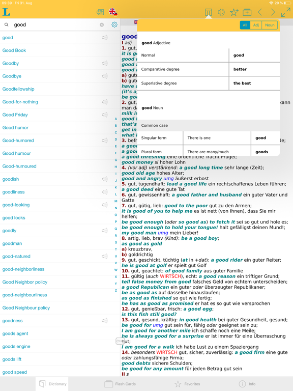 German English XL Dictionary iPad screenshot 5 - Reference app