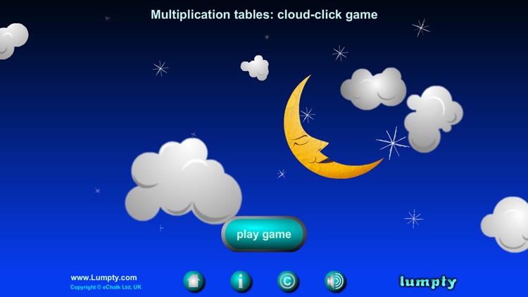 Times table cloud click game