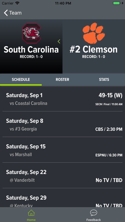 Clemson Football Schedules screenshot-9