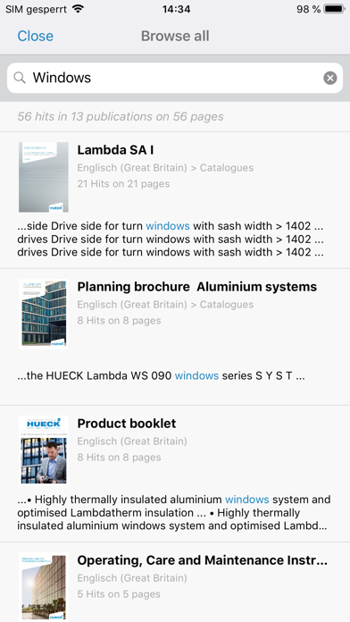 HUECK Systems Documentation Screenshot
