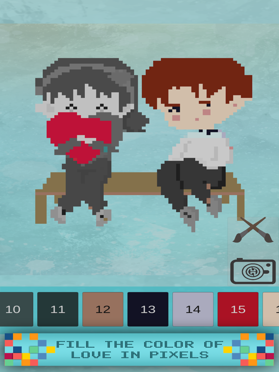 Screenshot #6 pour Valentines Pixel Coloring Book