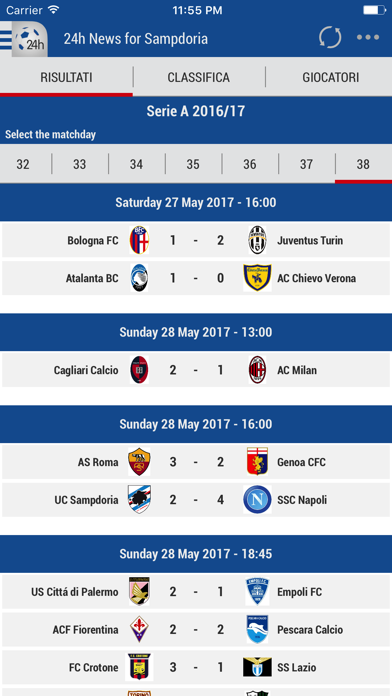 Screenshot #3 pour 24h News for Sampdoria