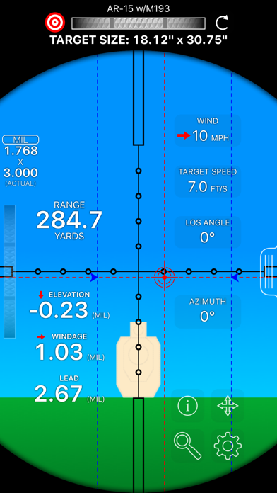 Mil-Dot Ballistics Screenshot