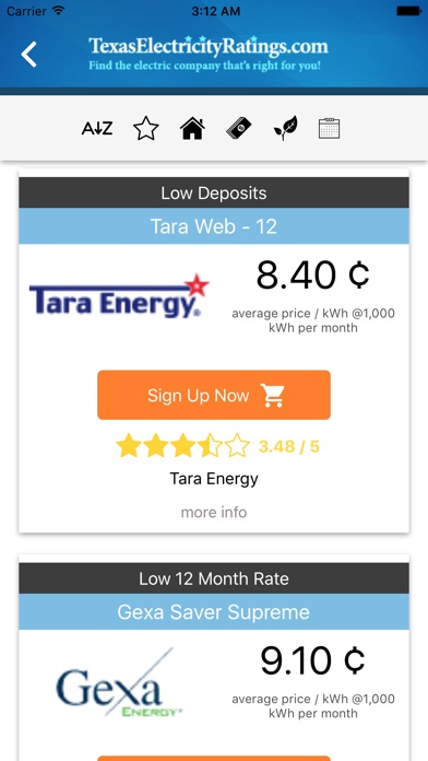 Texas Electricity Ratings screenshot 2