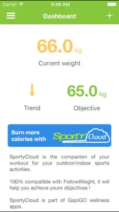 FollowWeight – Take the control over your weight ! screenshot #2 for iPhone