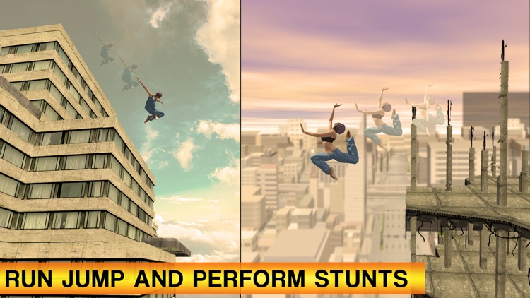 Parkour Stunt Girl Running