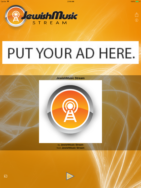 JewishMusic Stream iPad screenshot 2 - Music app