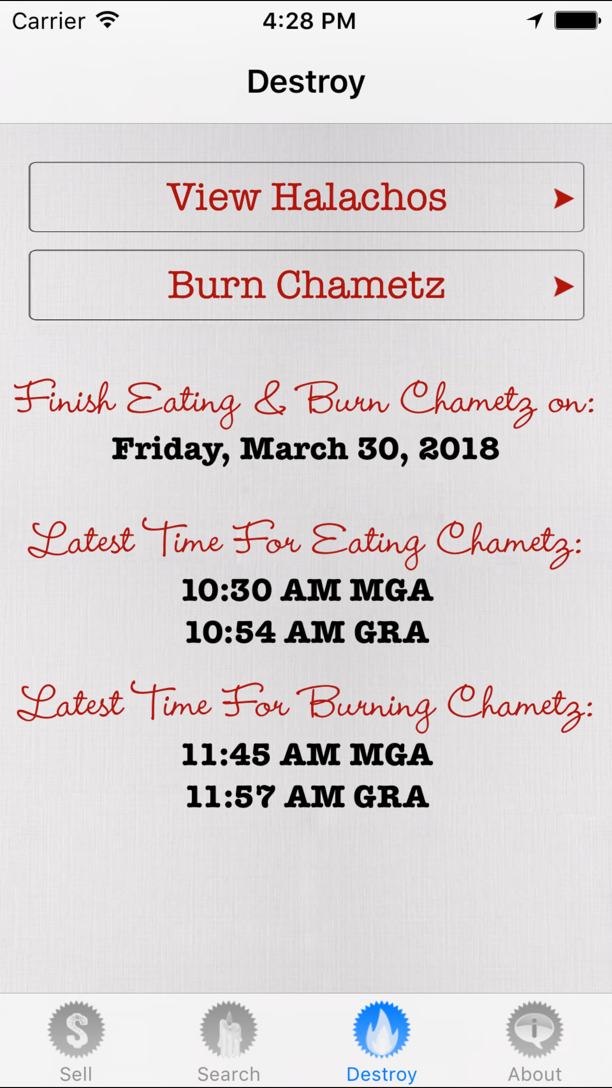 No Chametz