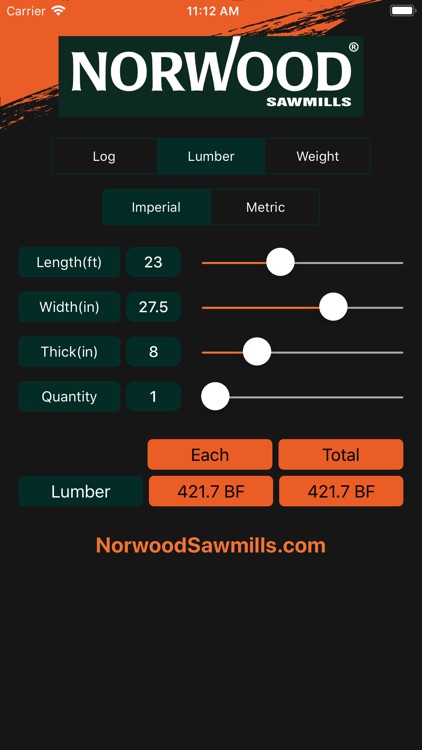 Norwood Sawmills Calculator