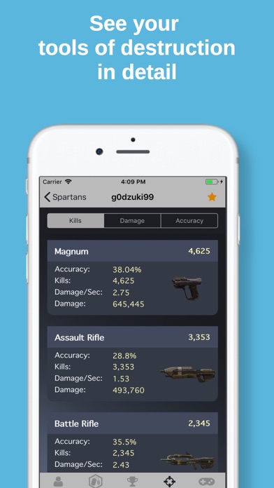 Arena Stats for Halo 5 iPhone screenshot 5 - Entertainment app