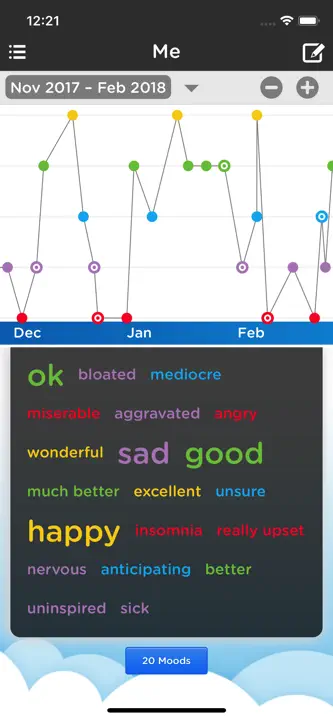 Moodtrack Social Diary: Screenshot 1 von 4