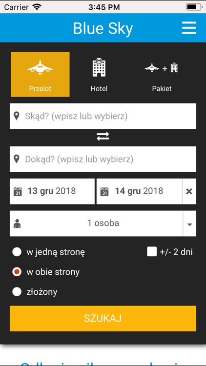 Blue Sky - przeloty i hotele