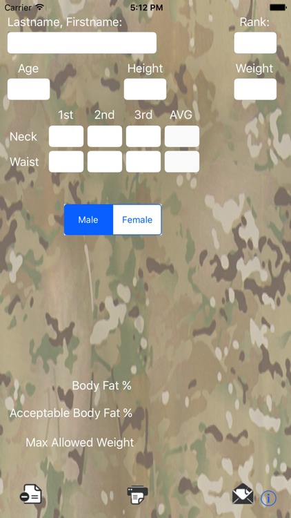 Army Body Fat Form