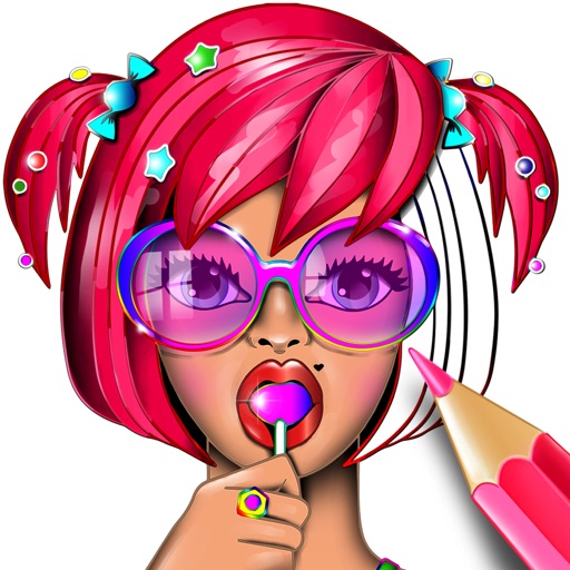 Candy Princess Adult Coloring Icon