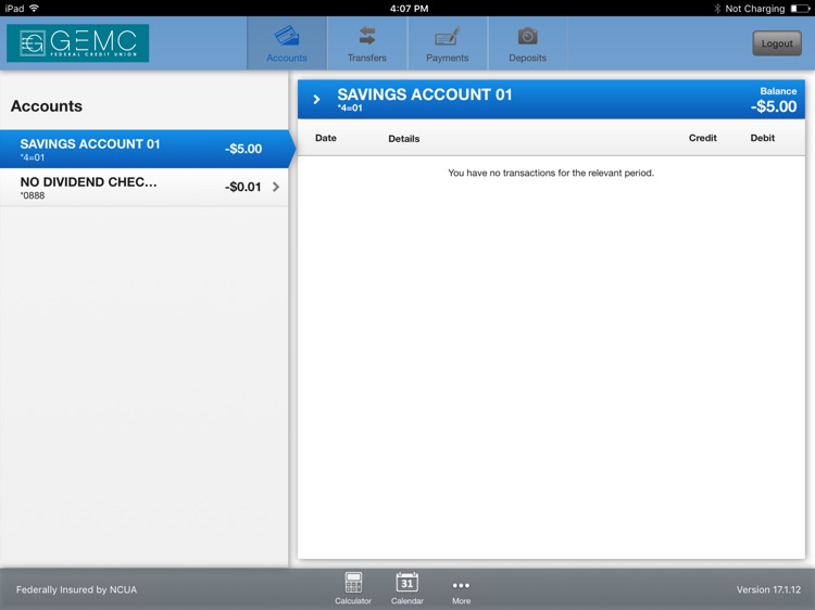 GEMC FCU for iPad
