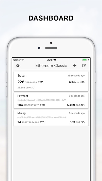 Screenshot #1 pour EthereumClassic address viewer
