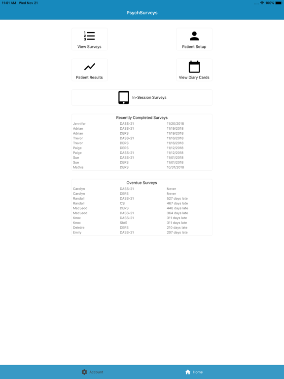 PsychSurveys iPad screenshot 1 - Health & Fitness app