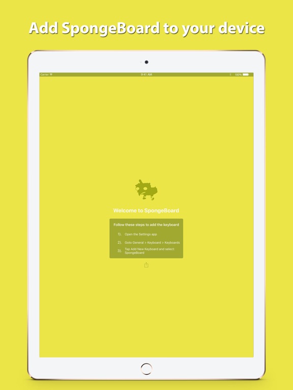 SpongeBoard - Keyboard iPad screenshot 1 - Utilities app
