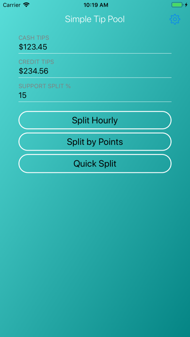 Screenshot 1 of Simple Tip Pool App
