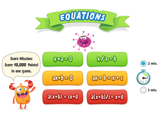 Screenshot #4 pour Solving Equations (integers)