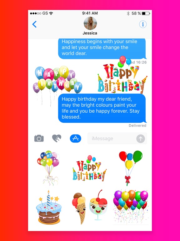 Screenshot #5 pour Happy Birthday Wish Stickers
