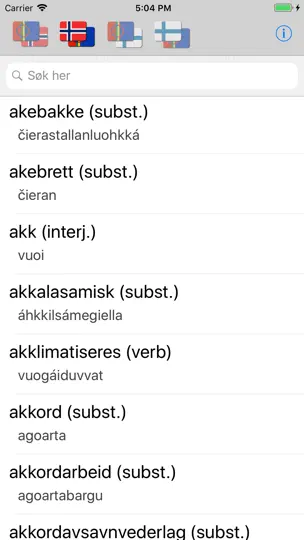 Samisk Ordbok iPhone-skjermbilde 2