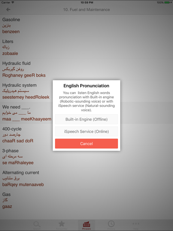 Screenshot #6 pour Farsi - English Dictionary