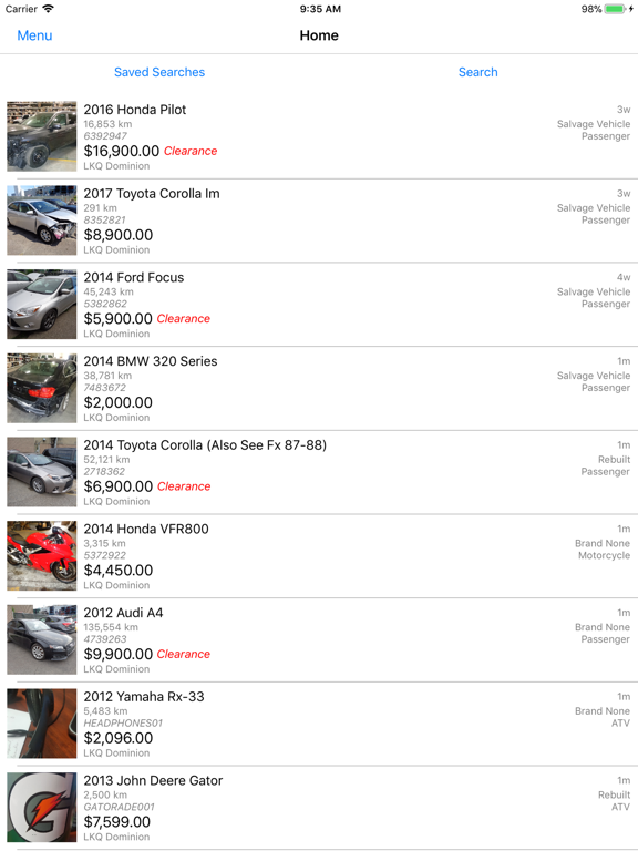 LKQ Rebuilders iPad screenshot 2 - Shopping app