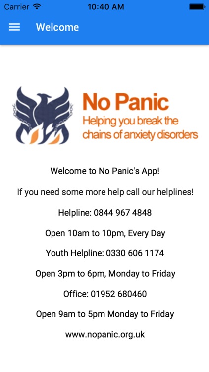 No Panic's Self Helper