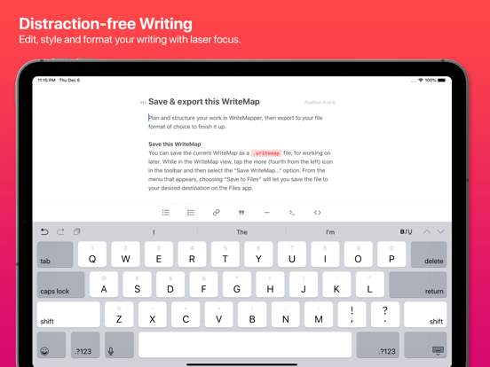 WriteMapper 2: Mind Map (iPad) iPad screenshot 4 - Productivity app