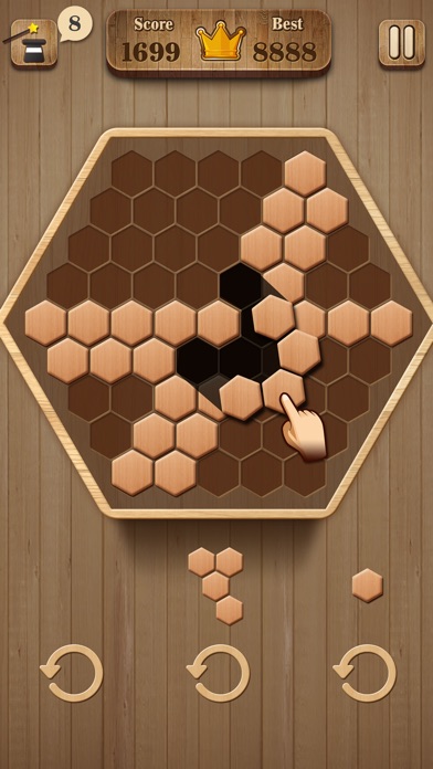 Wooden Hexagon Fit: Hexa Block screenshot 2