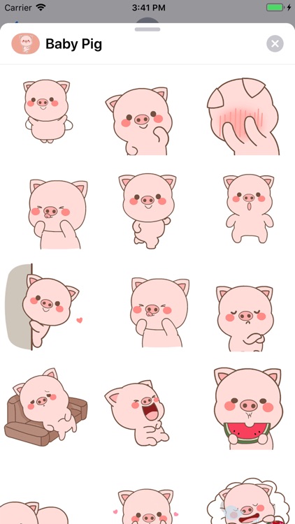 Baby Pig Animated Stickers