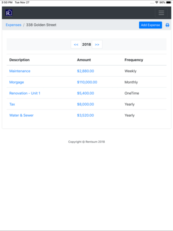 Rentsum Rent Management Cloud iPad screenshot 4 - Productivity app