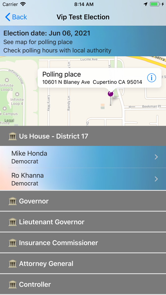 #2. Voter Info (iOS) 由: Edgar Rivera Garza