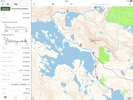 Gaia GPS iPad app afbeelding 1