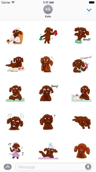 Red Poodle Dog Lady Sticker screenshot 2