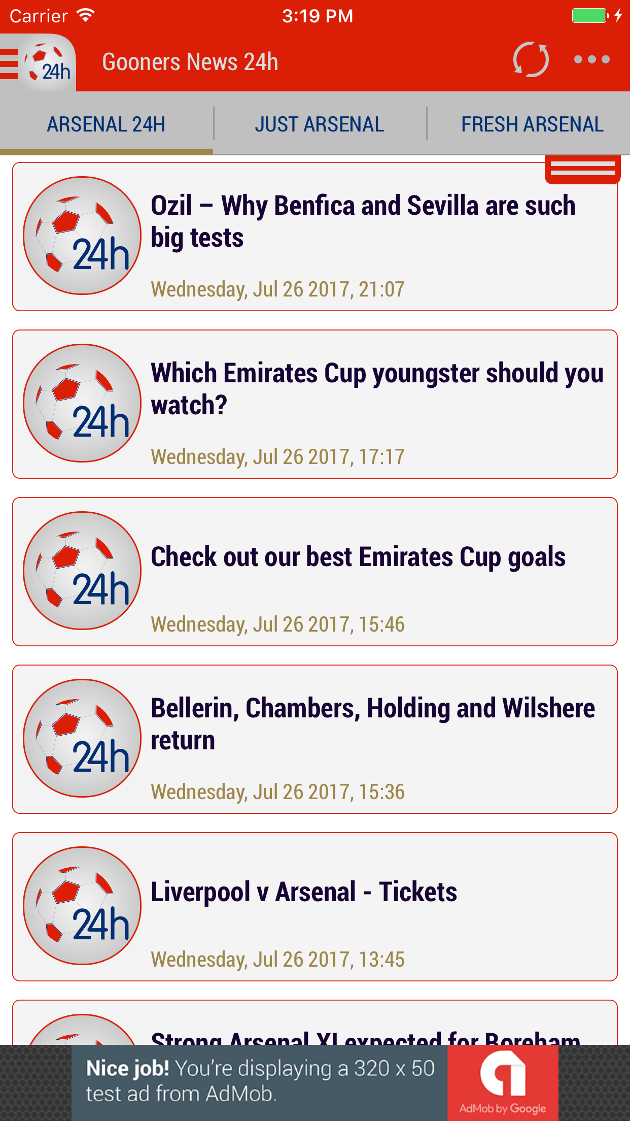 24h News for Arsenal