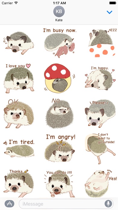 Shy And Cute Hedgehogs Sticker screenshot 2